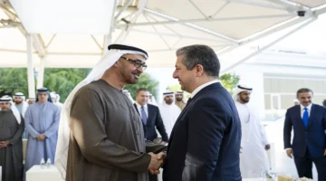 قمة الحكومات العالمية.. رئيس الدولة يبحث تعزيز التعاون مع رئيس إقليم كردستان العراق